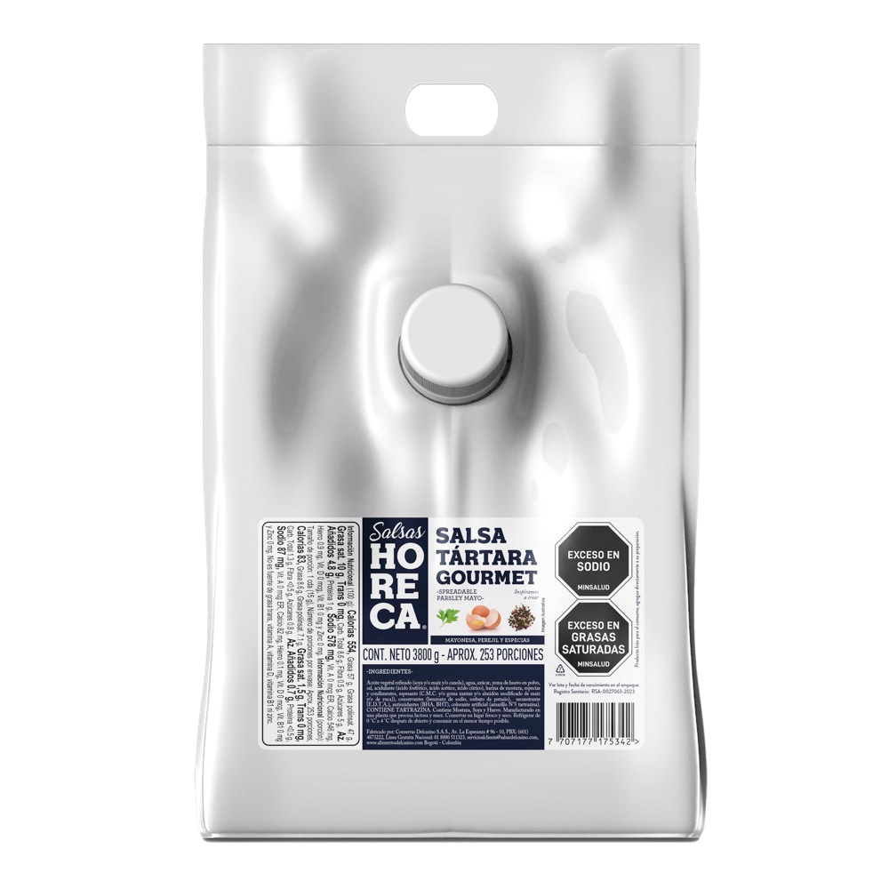 Salsa Tártara Gourmet Practibolsa Horeca