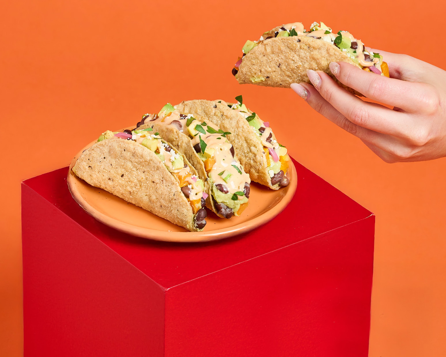 Tortillas de maíz consalsa vegana chipotle