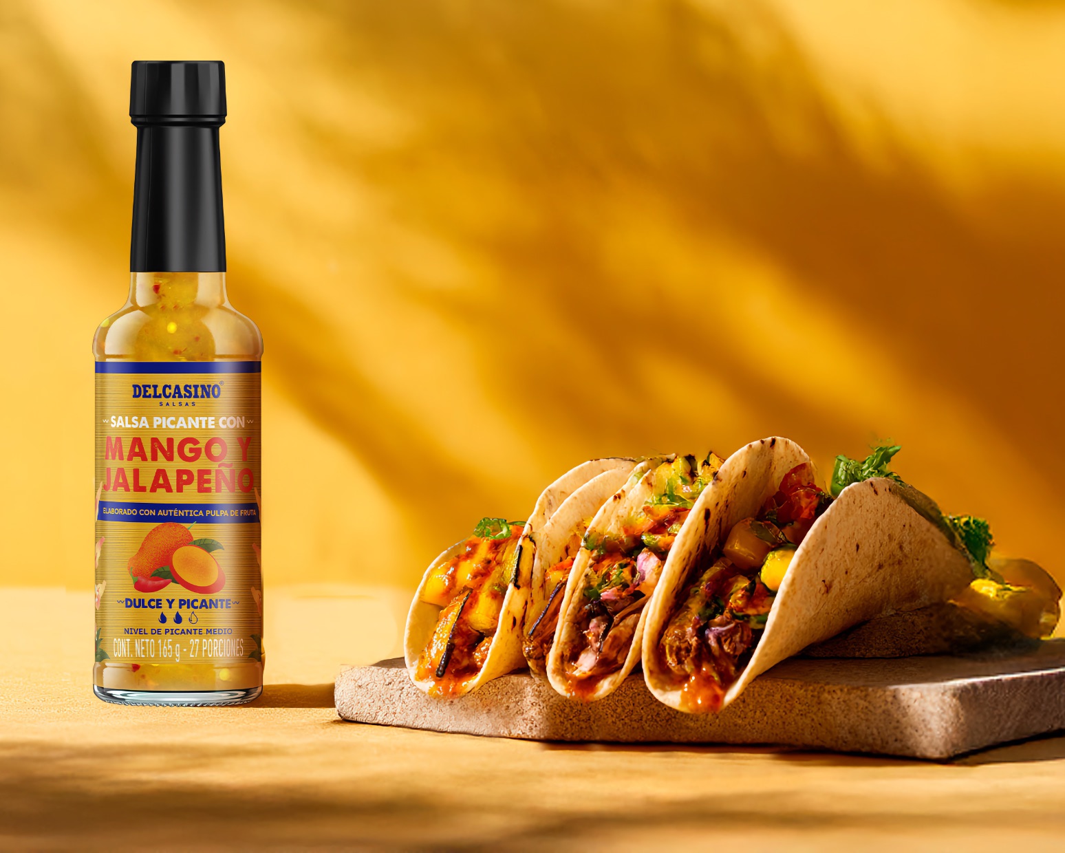 Tacos con Salsa Picante de Mango & Jalapeño